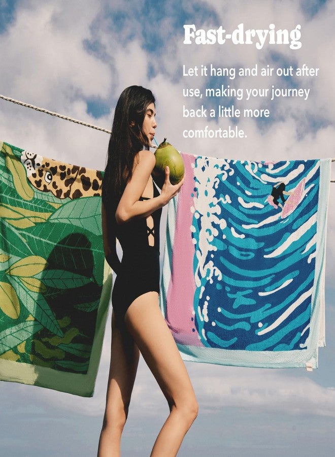 KOSMU Beach Towel | Printed Design, 100% Cotton, Soft, Absorbent, Quick Dry, Meticulous Design, Oversized 63'' x 35.4'' (Wave) - Image 3